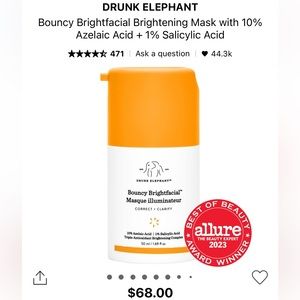 Drunk Elephant Bouncy Brightfacial Masque Illuminateur